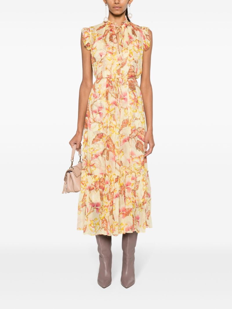 Yellow Matchmaker Georgette Midi Dress