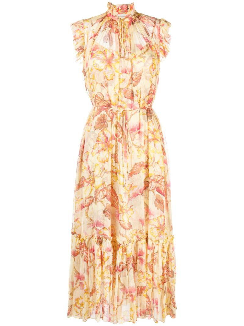 Yellow Matchmaker Georgette Midi Dress