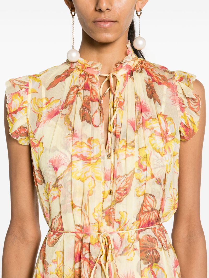 Yellow Matchmaker Georgette Midi Dress