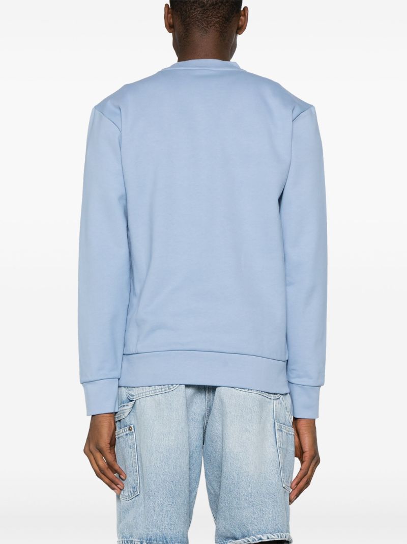 Blue Logo-embroidered Cotton Sweatshirt