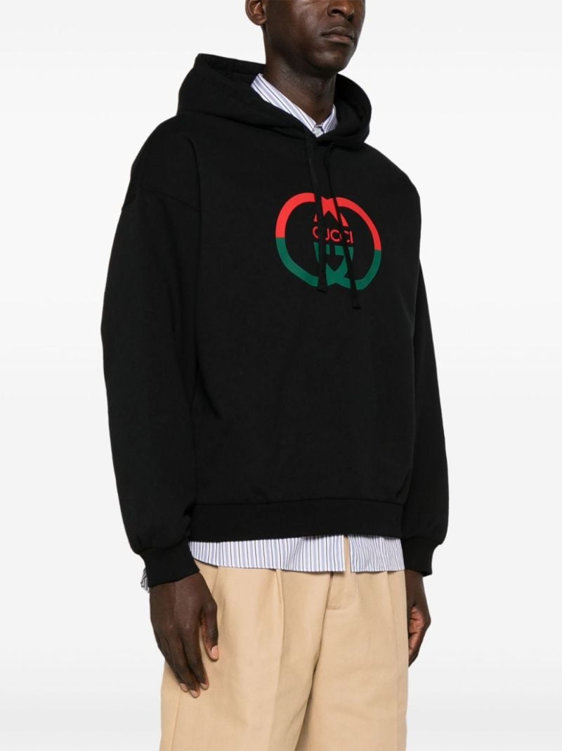 Black Interlocking G Cotton Hoodie
