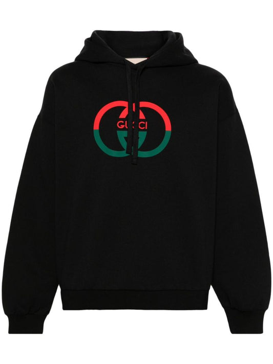 Black Interlocking G Cotton Hoodie