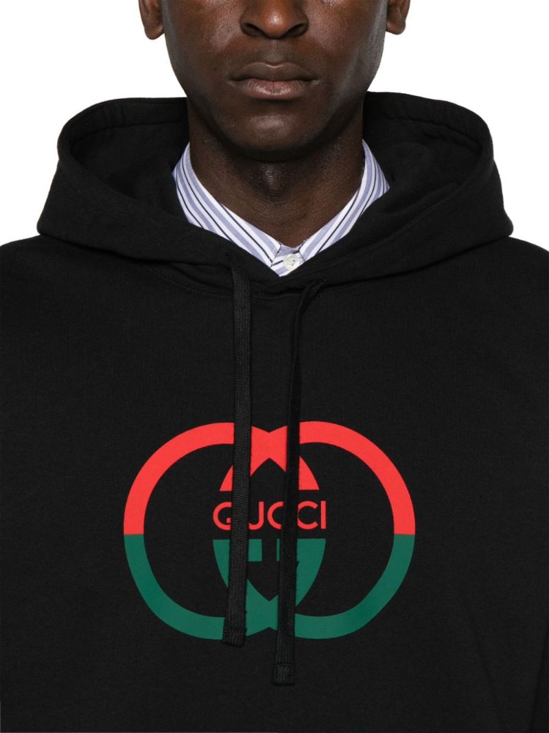 Black Interlocking G Cotton Hoodie