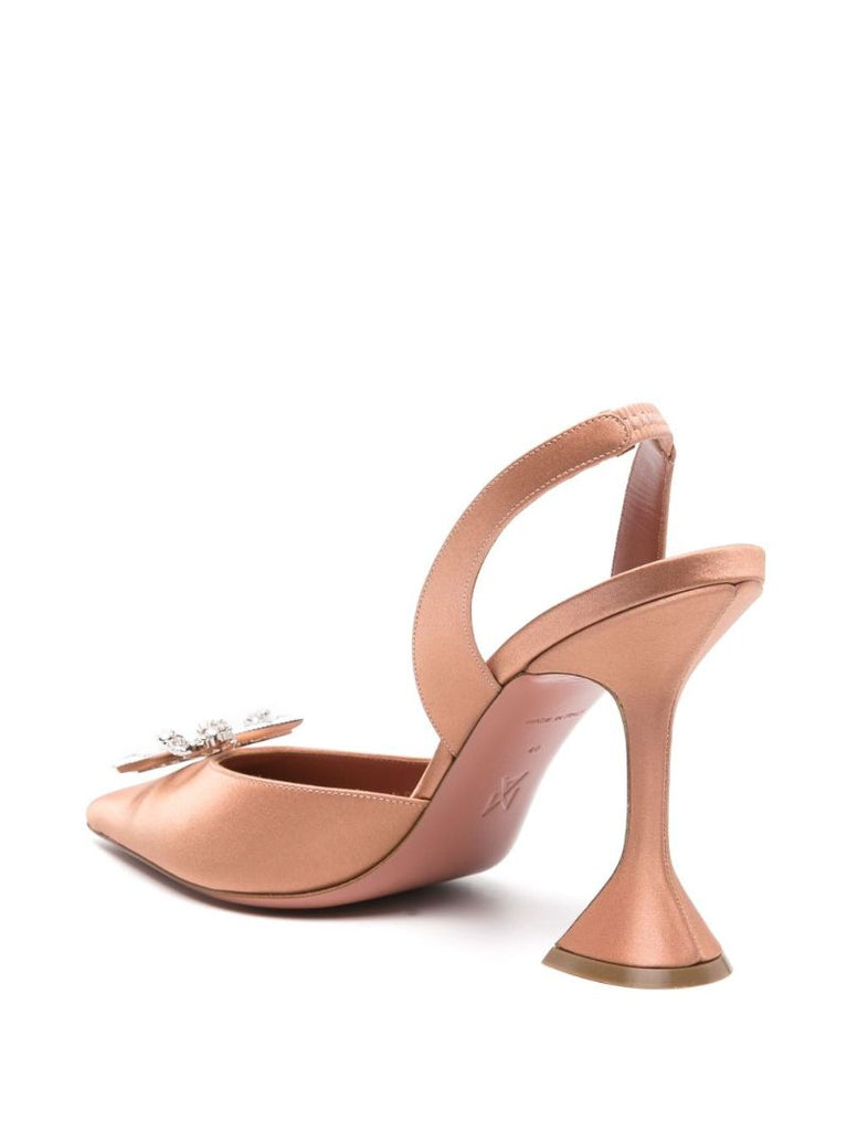Brown Rosie 95 Crystal Slingback Pumps