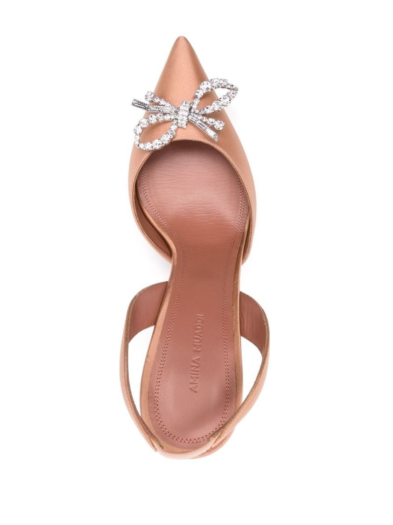 Brown Rosie 95 Crystal Slingback Pumps
