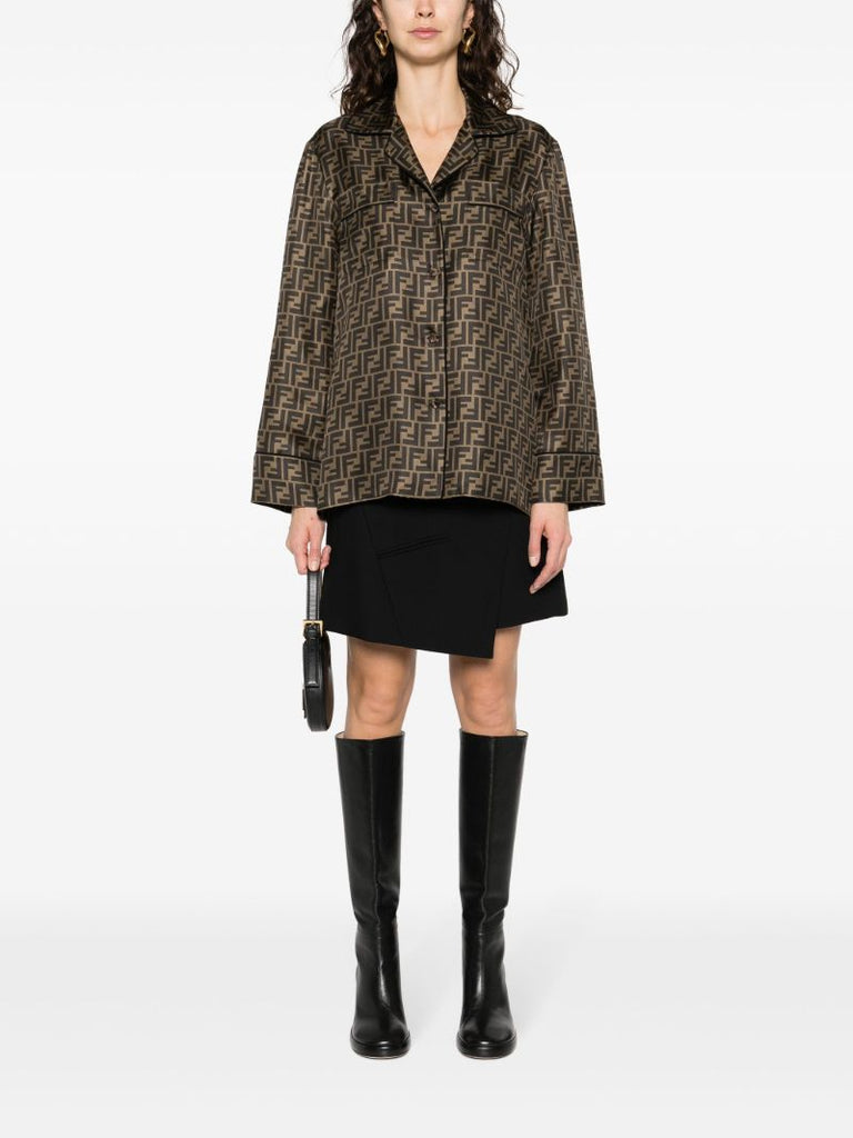 Brown Zucca Silk Shirt