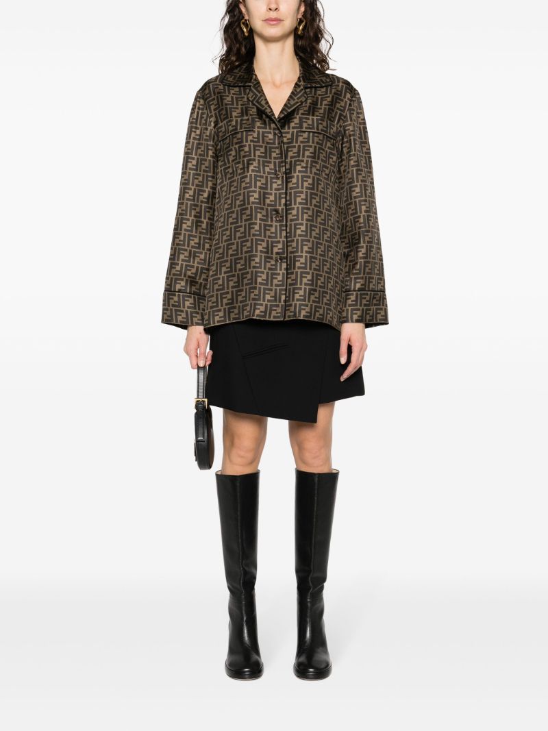 Brown Zucca Silk Shirt