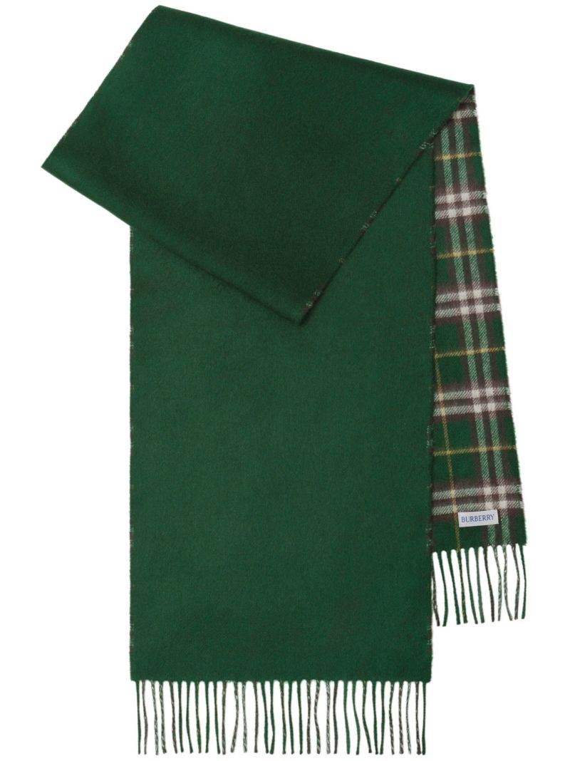Green Fringed Check Scarf