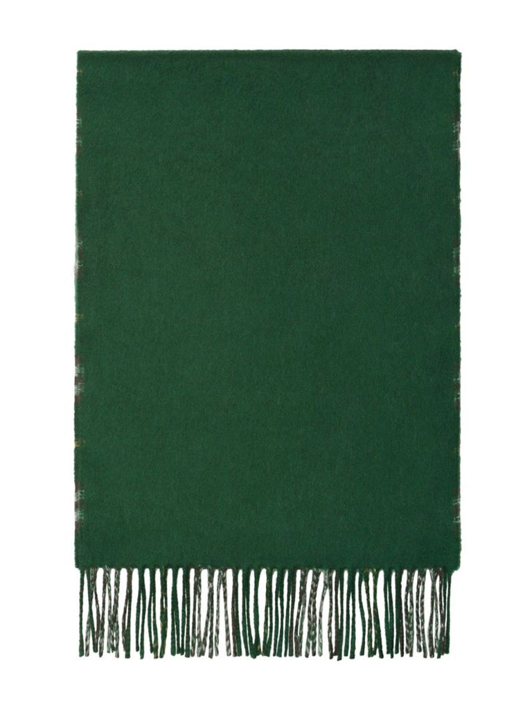 Green Fringed Check Scarf