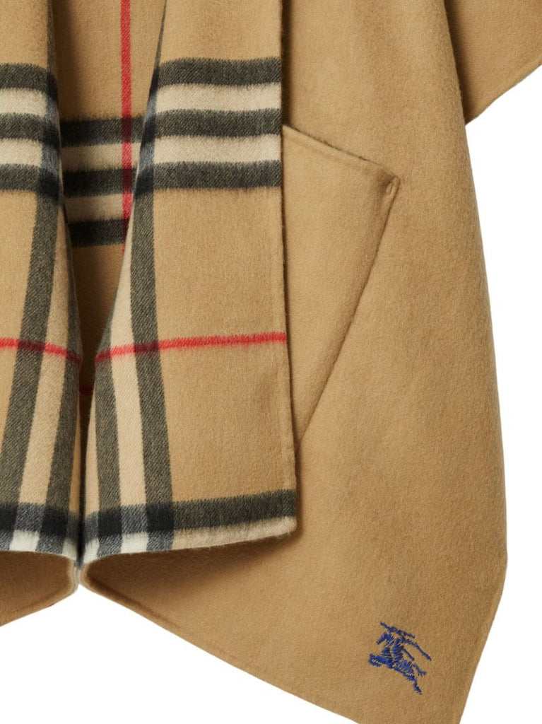 Neutral Hooded Cashmere Cape