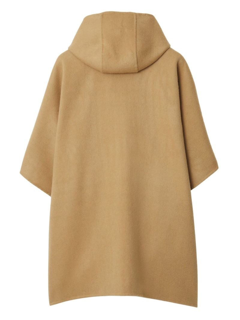 Neutral Hooded Cashmere Cape