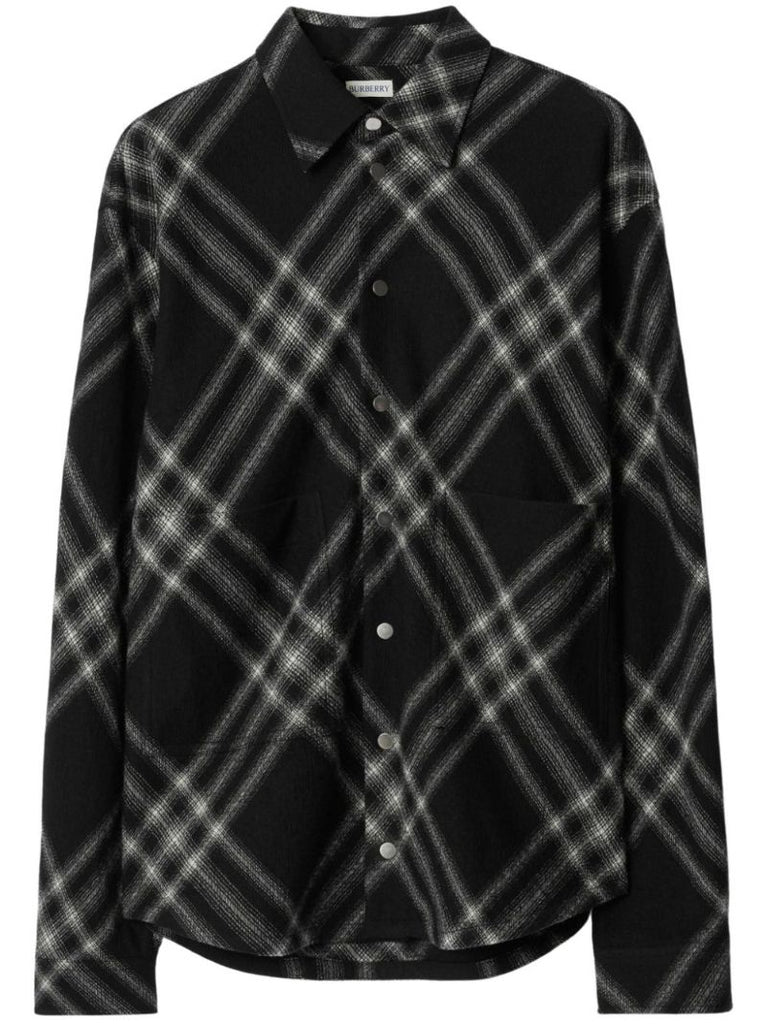 Black Checked Wool Shirt