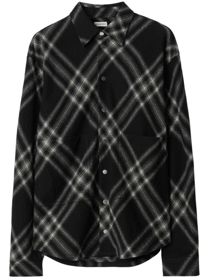 Black Checked Wool Shirt