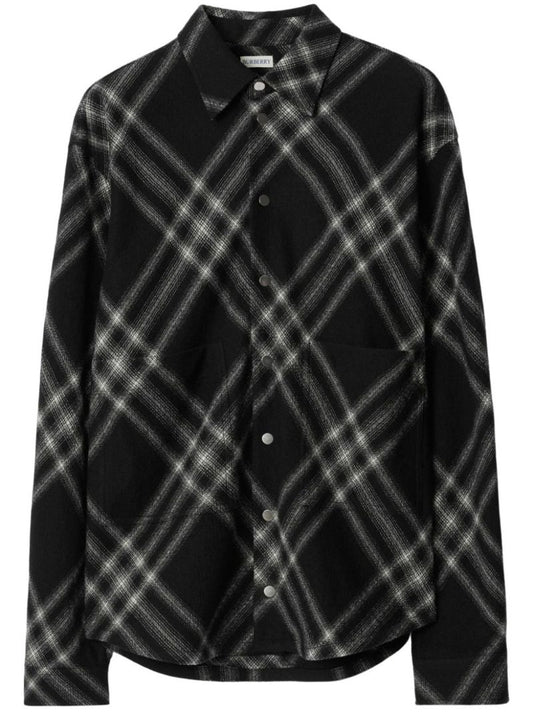 Black Checked Wool Shirt