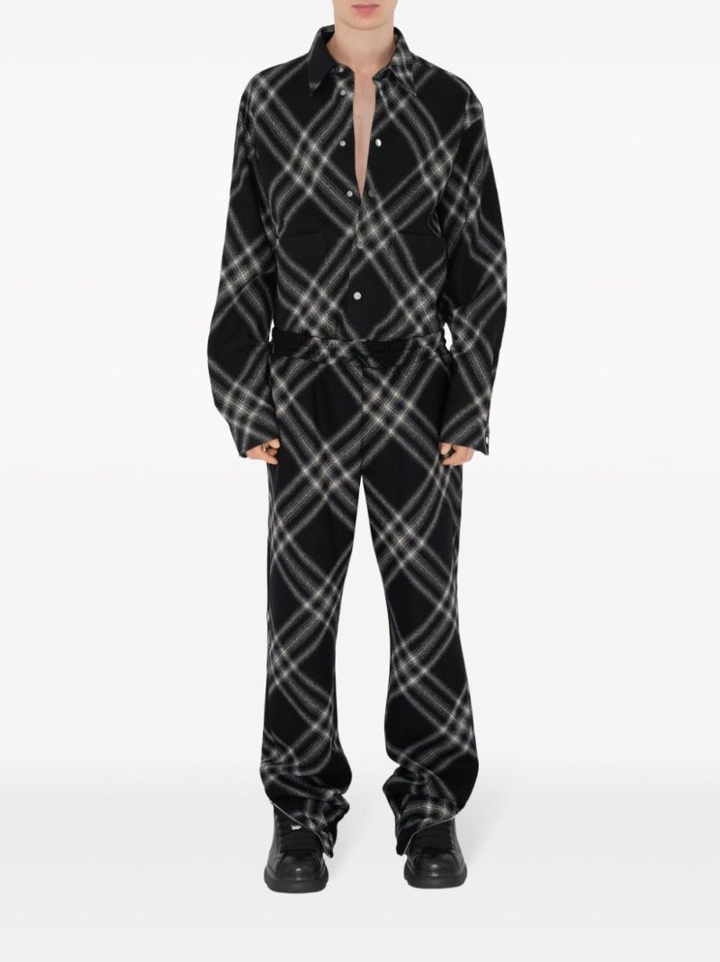 Black Checked Wool Shirt