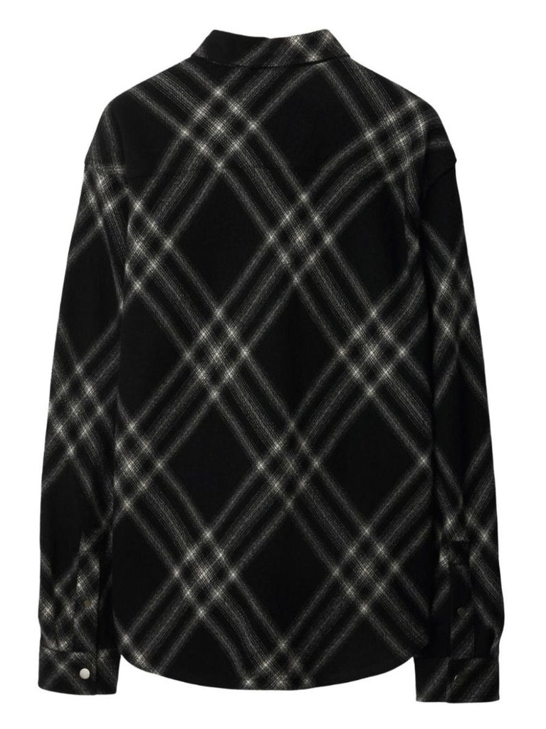 Black Checked Wool Shirt