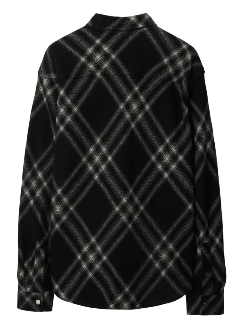 Black Checked Wool Shirt