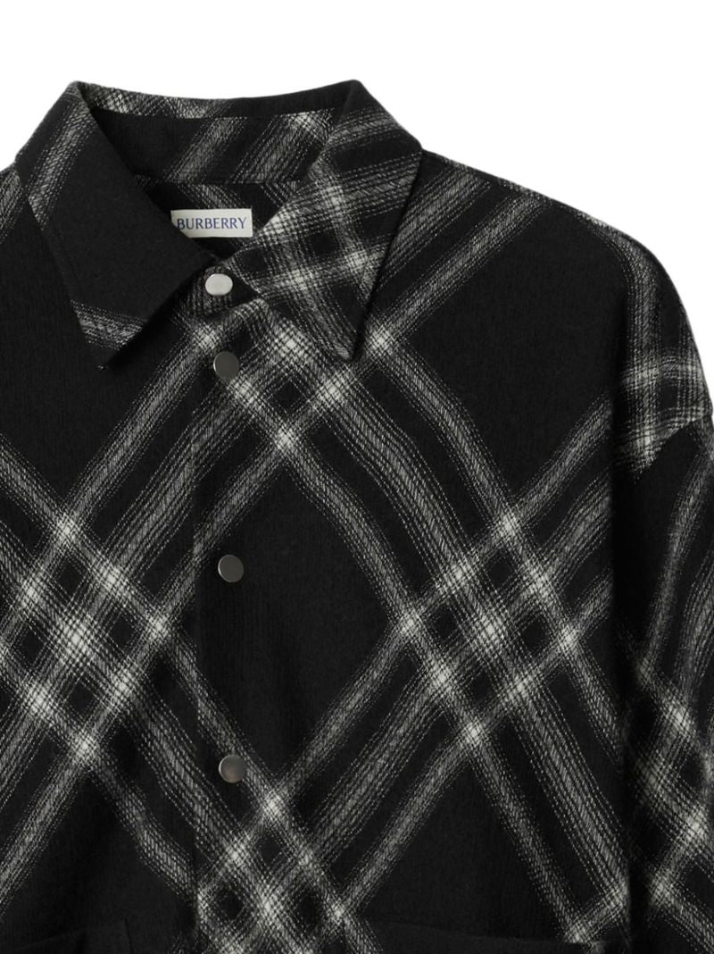 Black Checked Wool Shirt