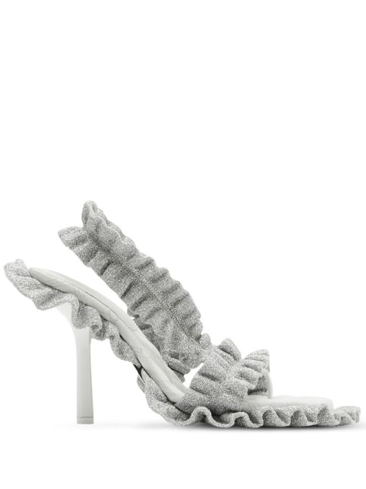 Silver Ruff 105mm Metallic Sandals