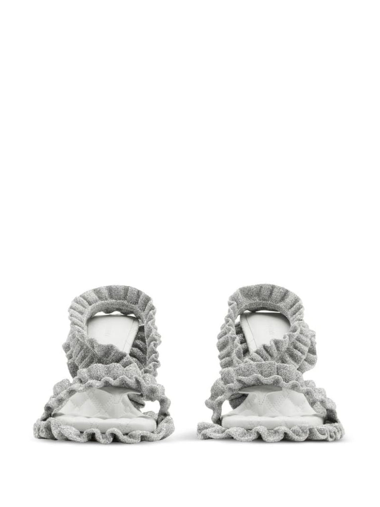 Silver Ruff 105mm Metallic Sandals