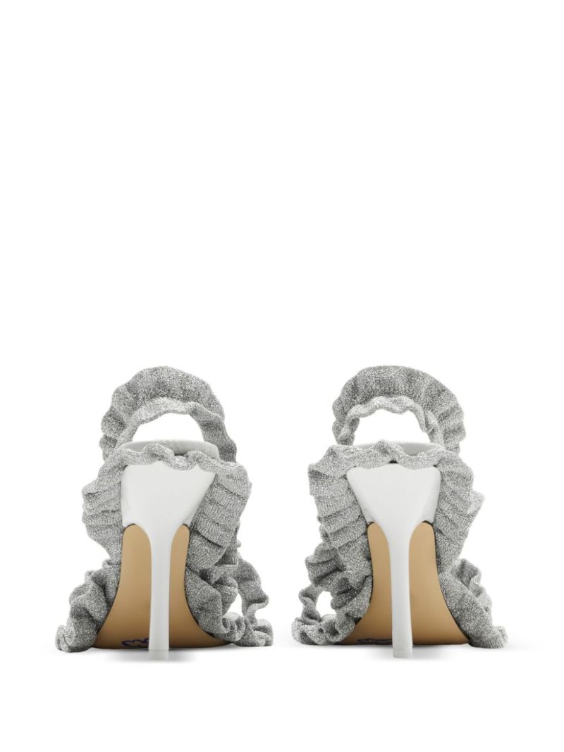 Silver Ruff 105mm Metallic Sandals