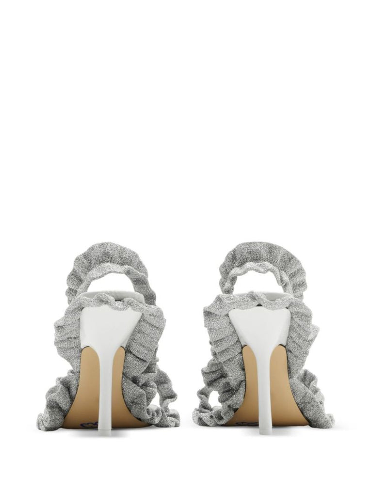 Silver Ruff 105mm Metallic Sandals