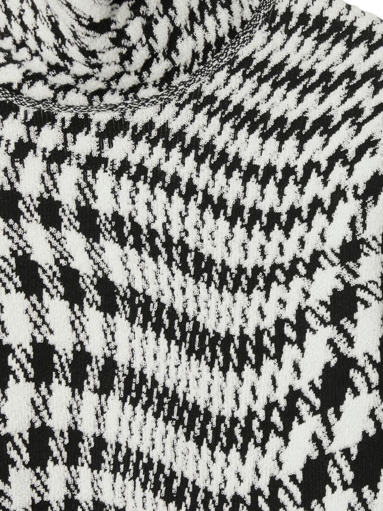Black Houndstooth-jacquard Sweater