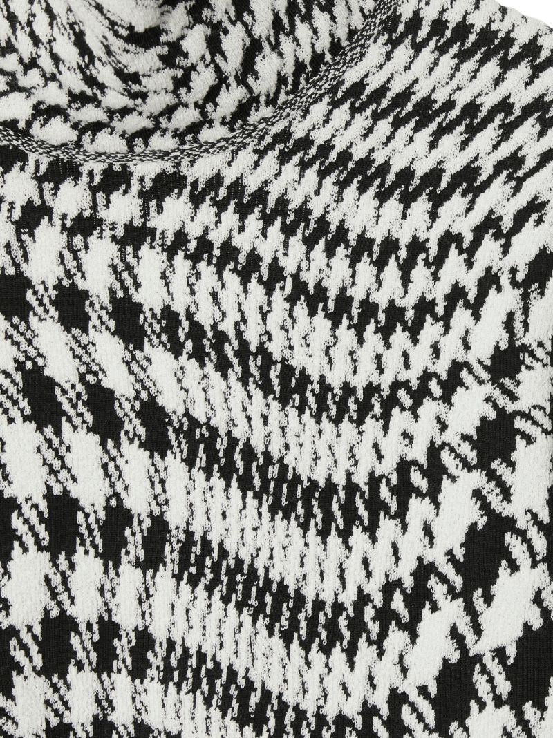 Black Houndstooth-jacquard Sweater