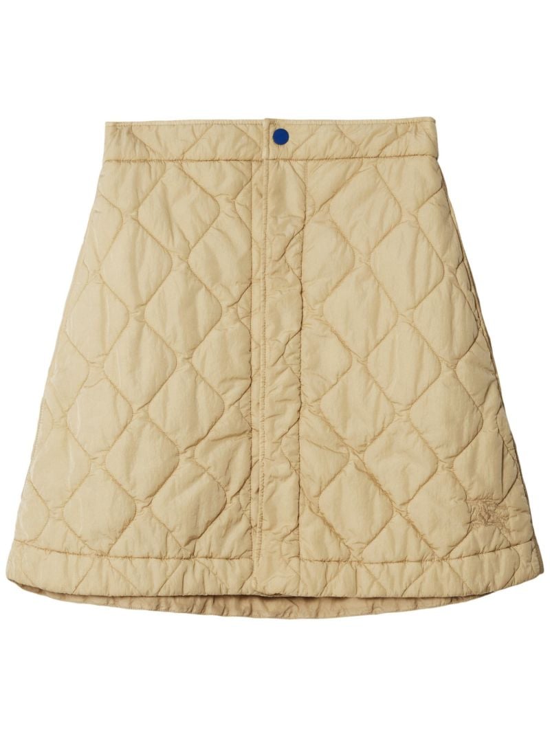 Neutral Diamond-quilted Mini Skirt