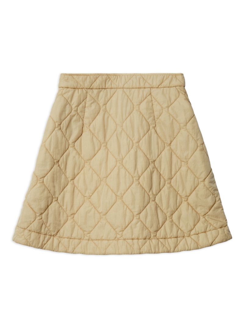 Neutral Diamond-quilted Mini Skirt
