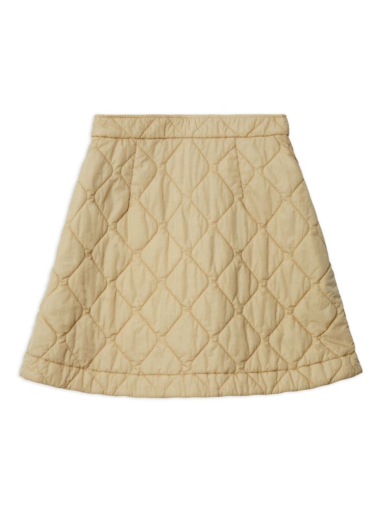 Neutral Diamond-quilted Mini Skirt