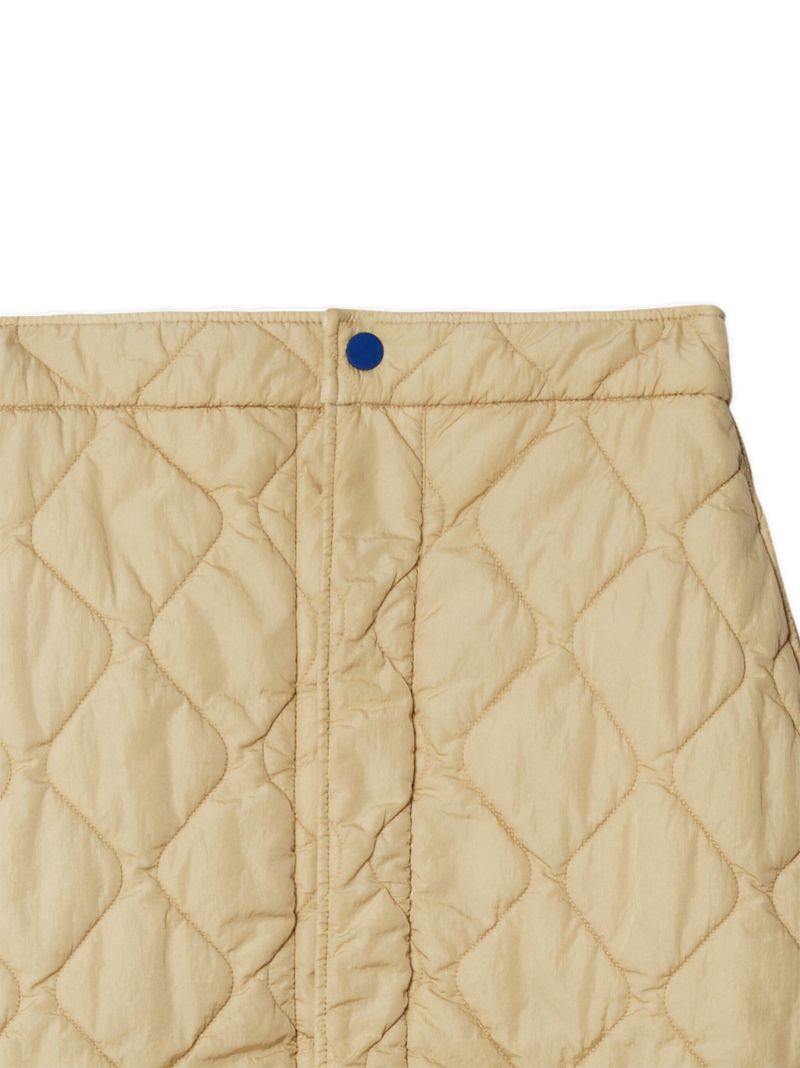 Neutral Diamond-quilted Mini Skirt