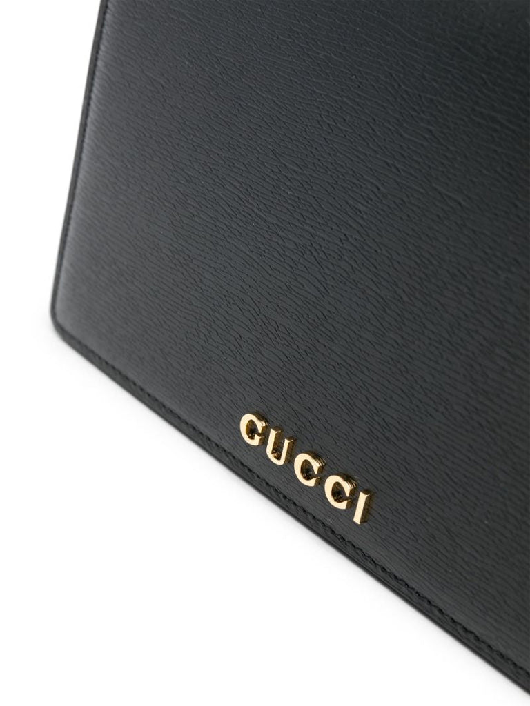Black Logo-print Leather Shoulder Bag