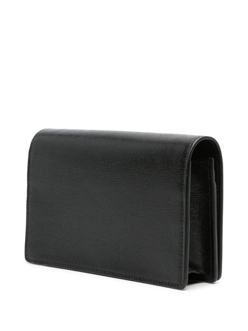 Black Logo-print Leather Shoulder Bag