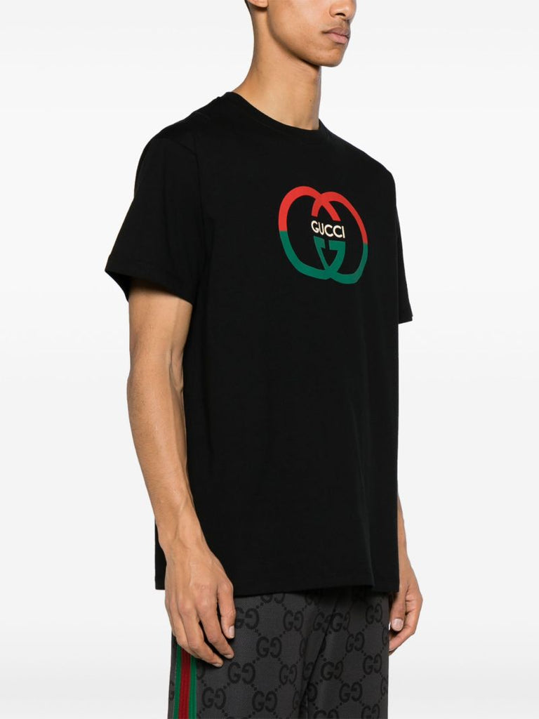 Black Logo-print Cotton T-shirt