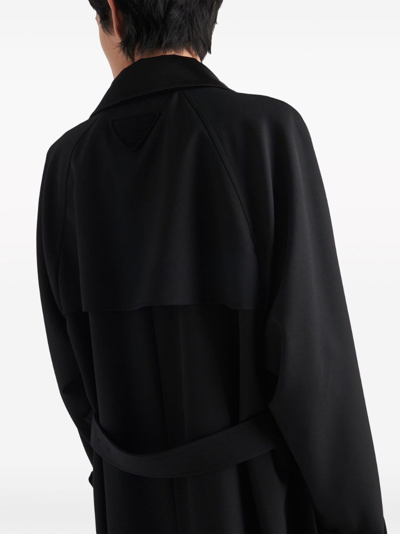 Black Belted Wool Trench Coat
