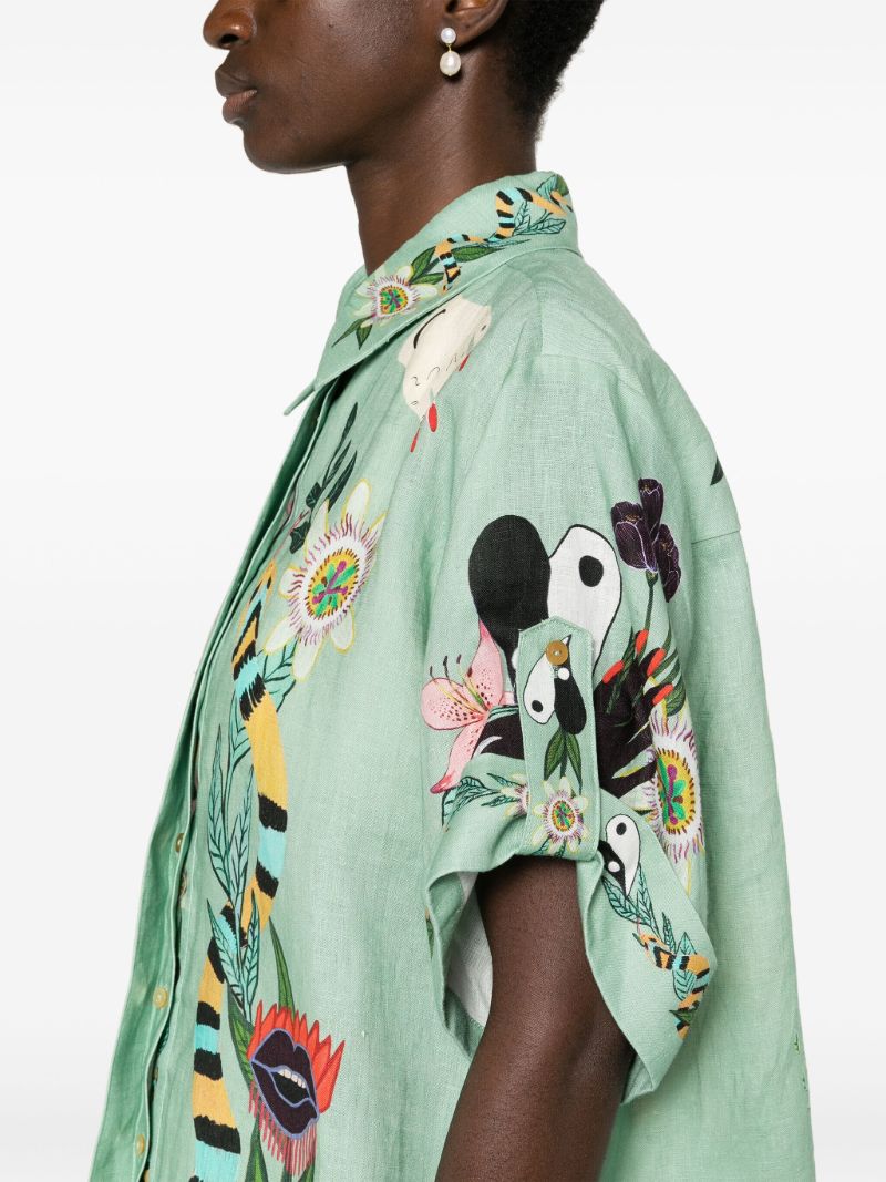 Green Meagan Artwork-print Shirt