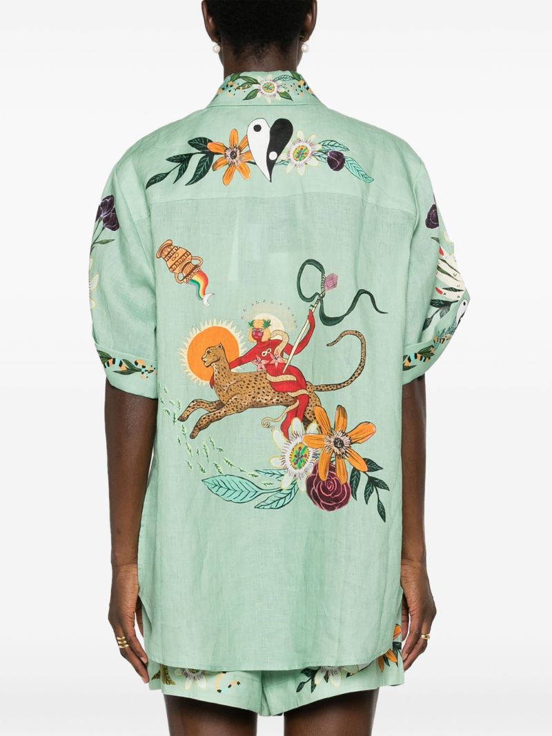 Green Meagan Artwork-print Shirt