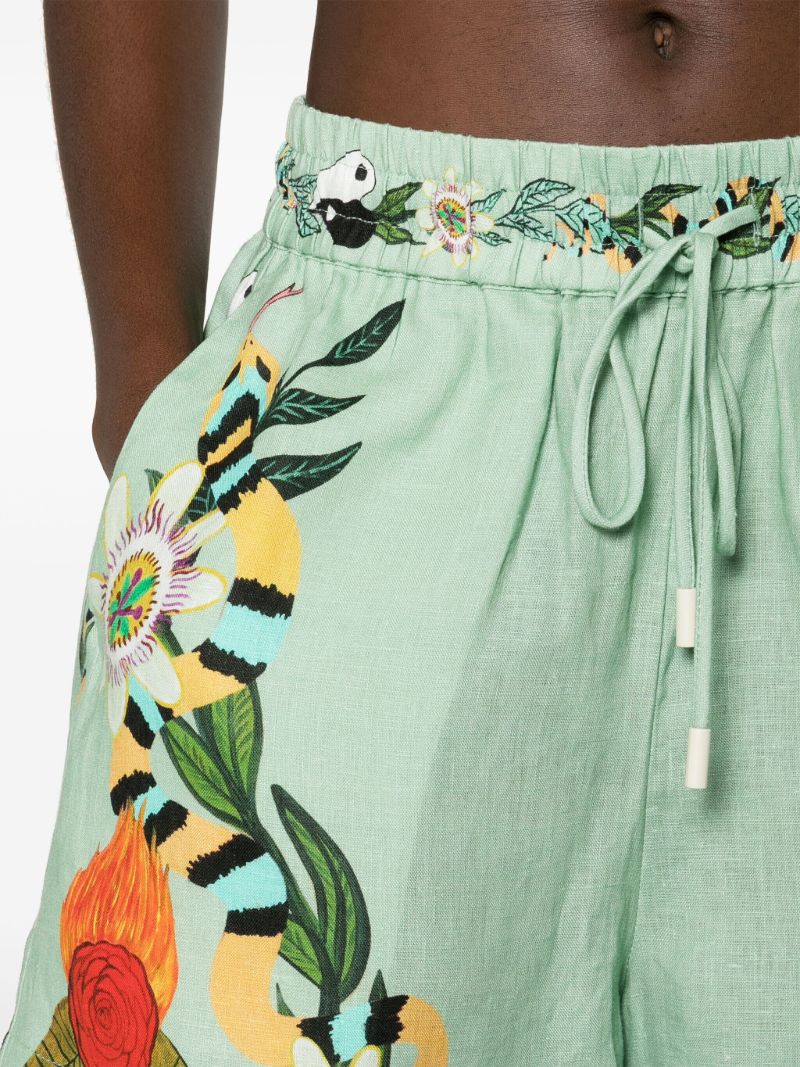 Green Meagan Artwork-print Shorts