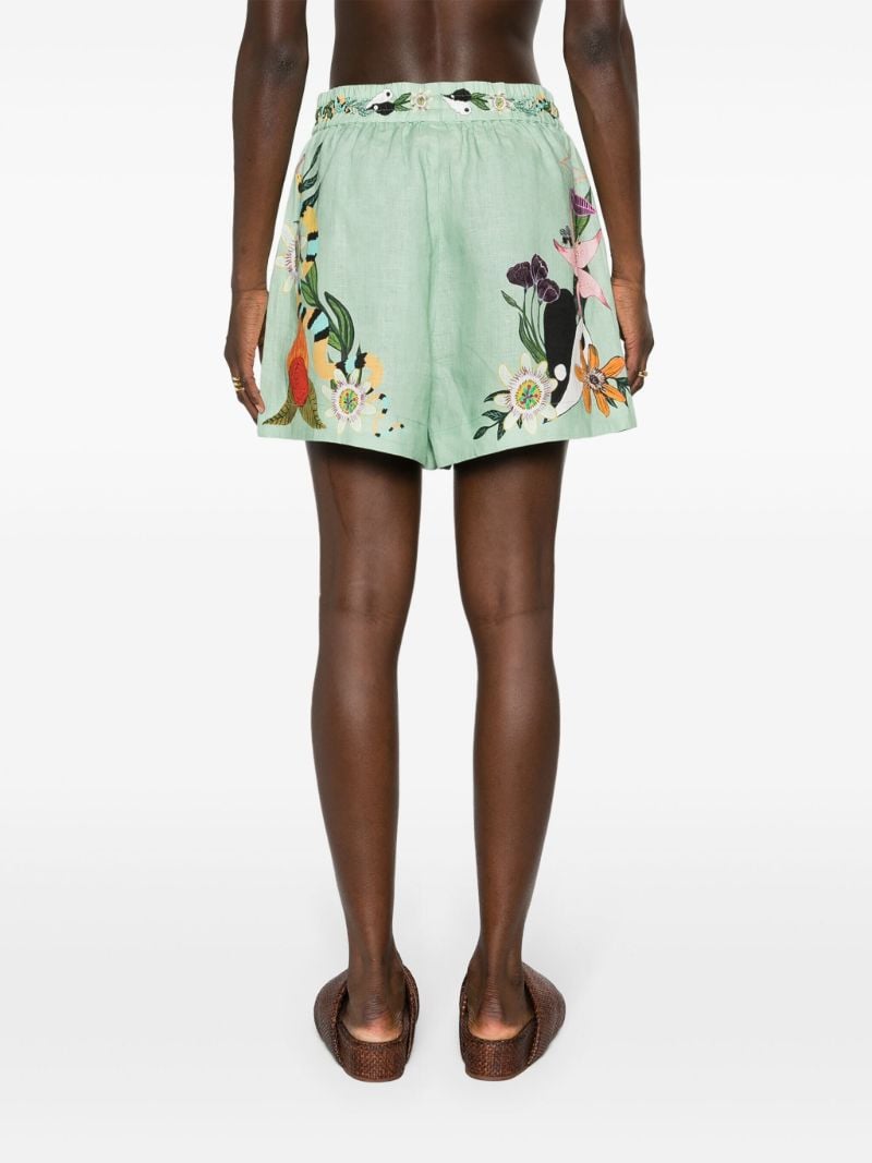 Green Meagan Artwork-print Shorts
