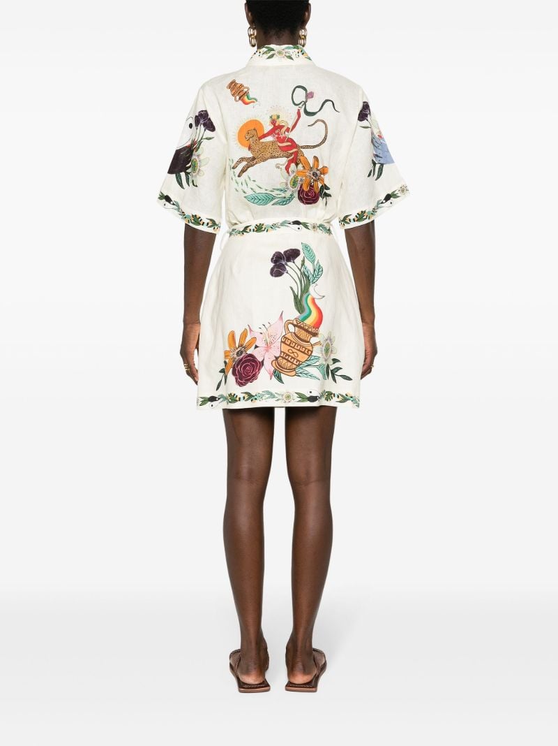 Neutral Meagan Artwork-print Dress