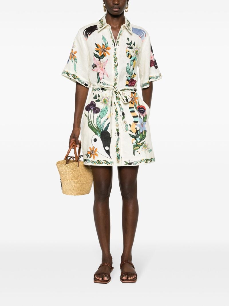 Neutral Meagan Artwork-print Dress