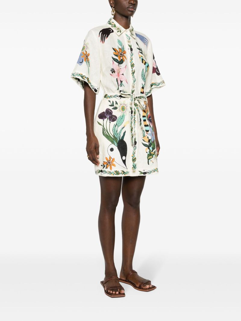 Neutral Meagan Artwork-print Dress