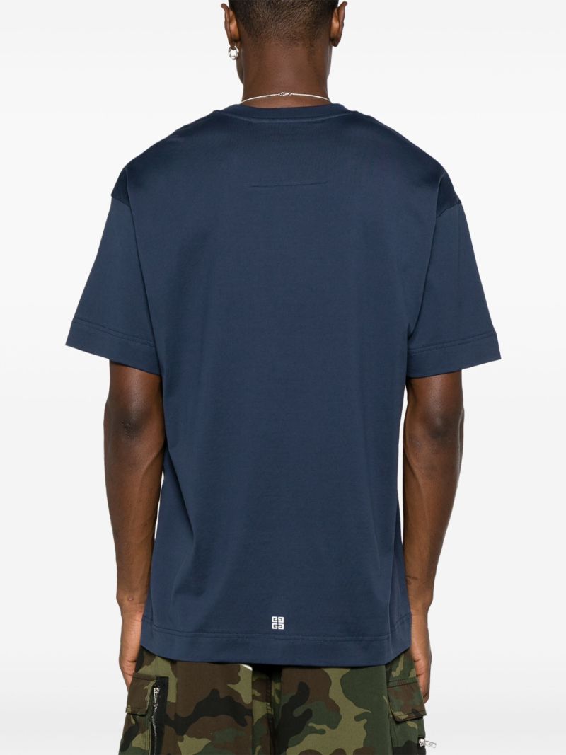Blue Logo-print Cotton T-shirt