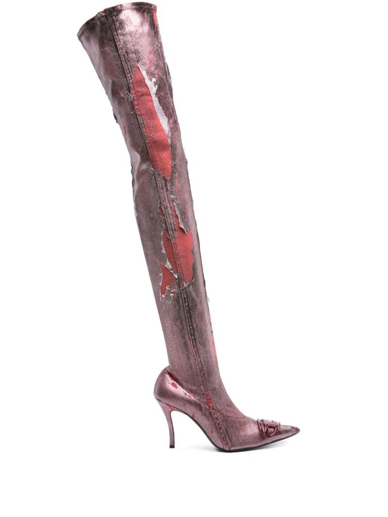 Red D-venus 80mm Thigh High Boots