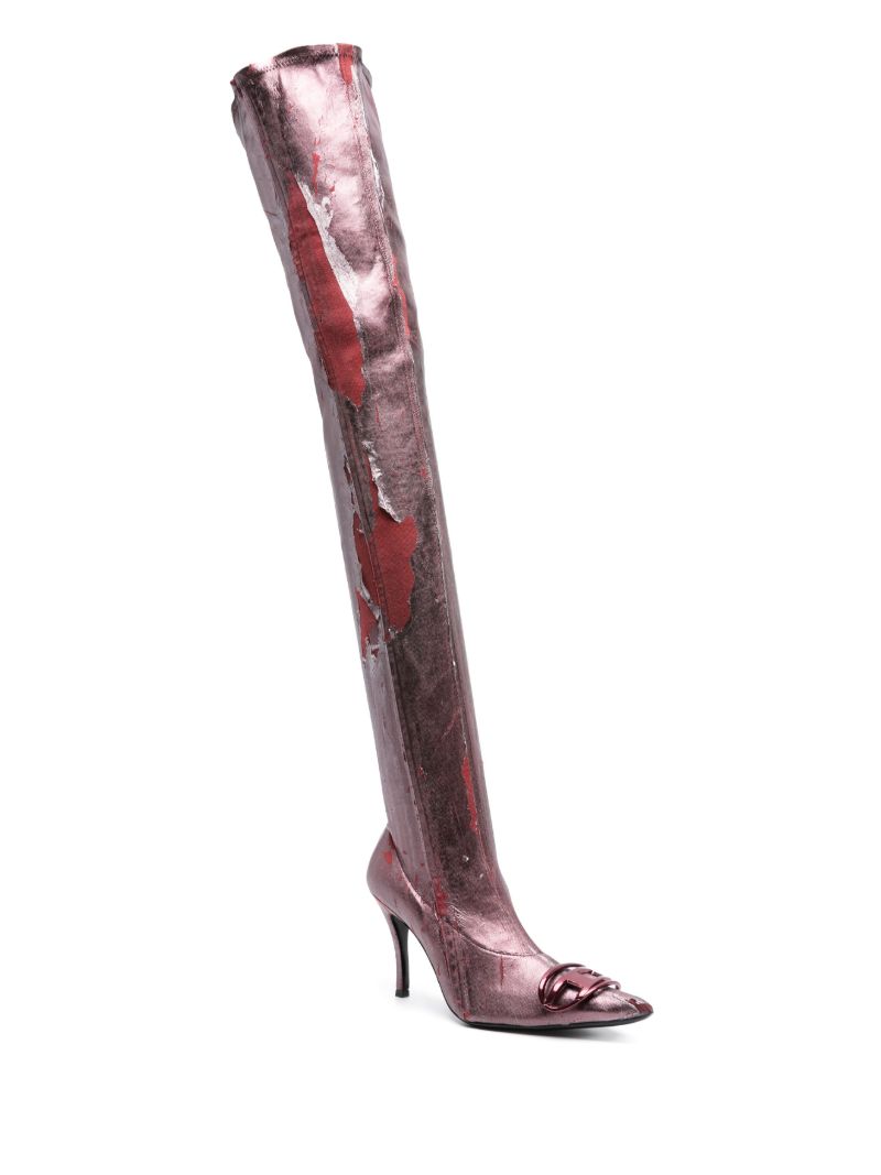 Red D-venus 80mm Thigh High Boots
