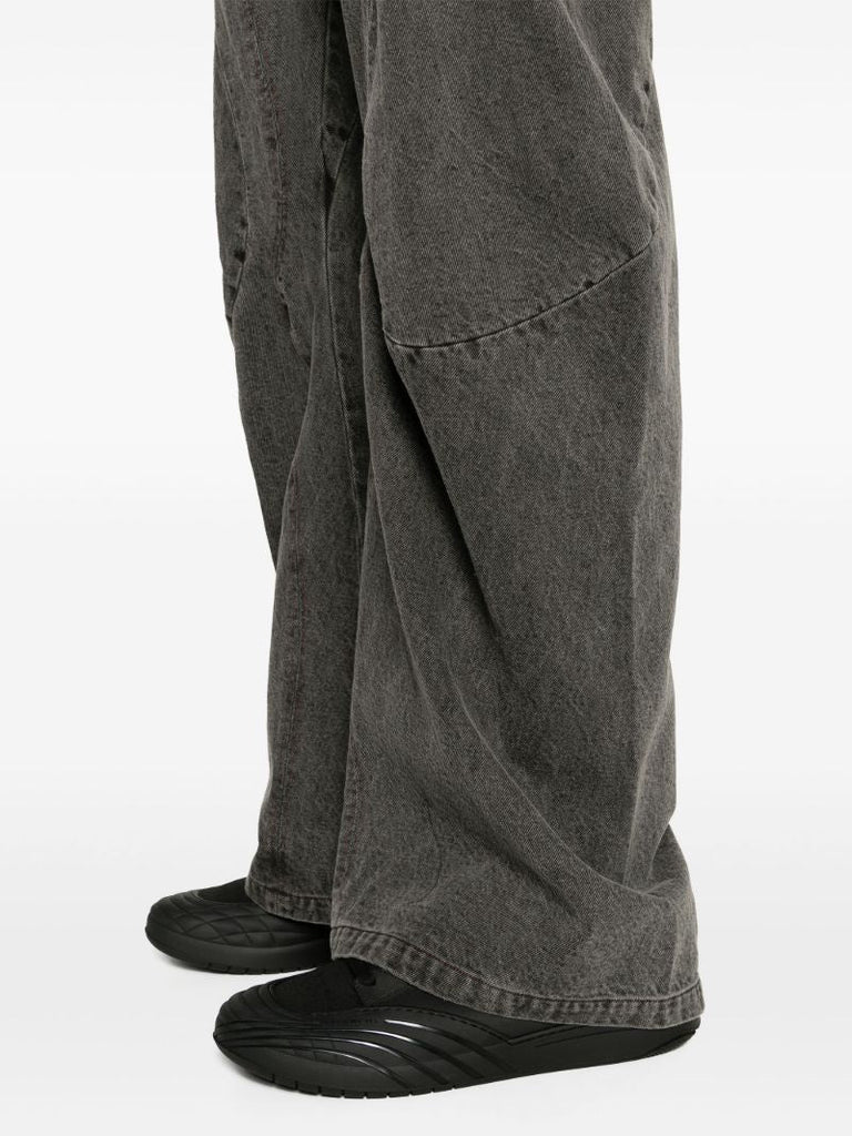 Grey David Engineered Flared Jeans