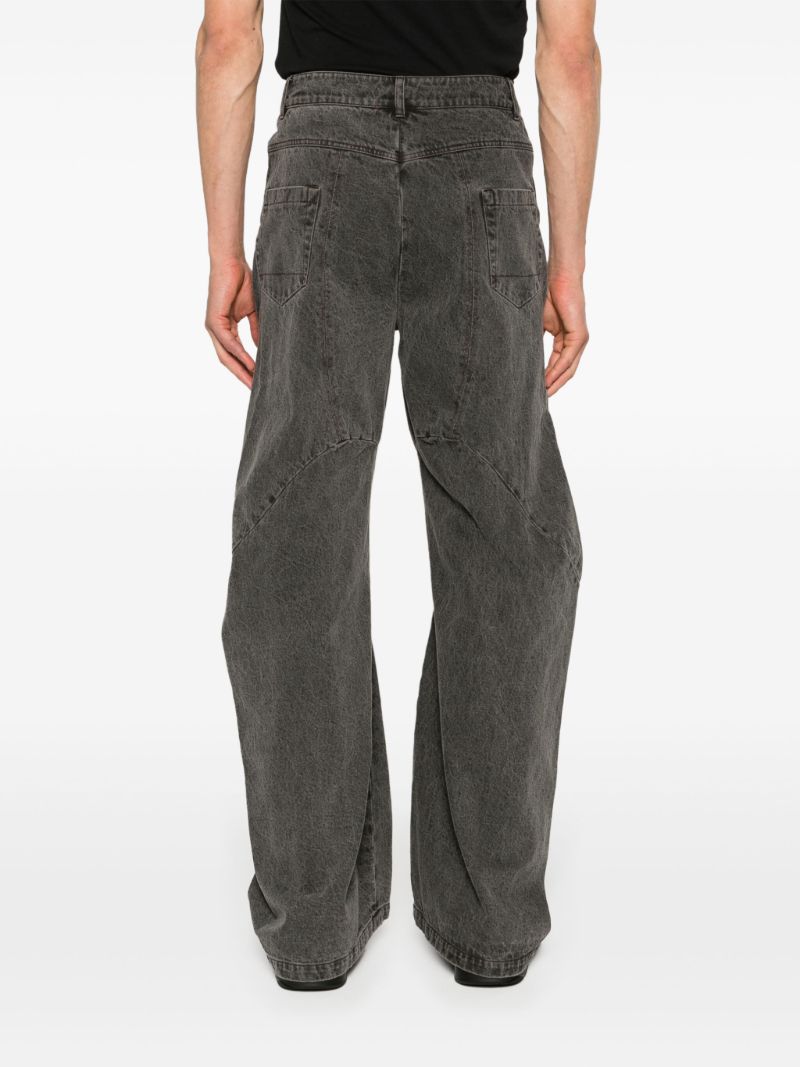Grey David Engineered Flared Jeans