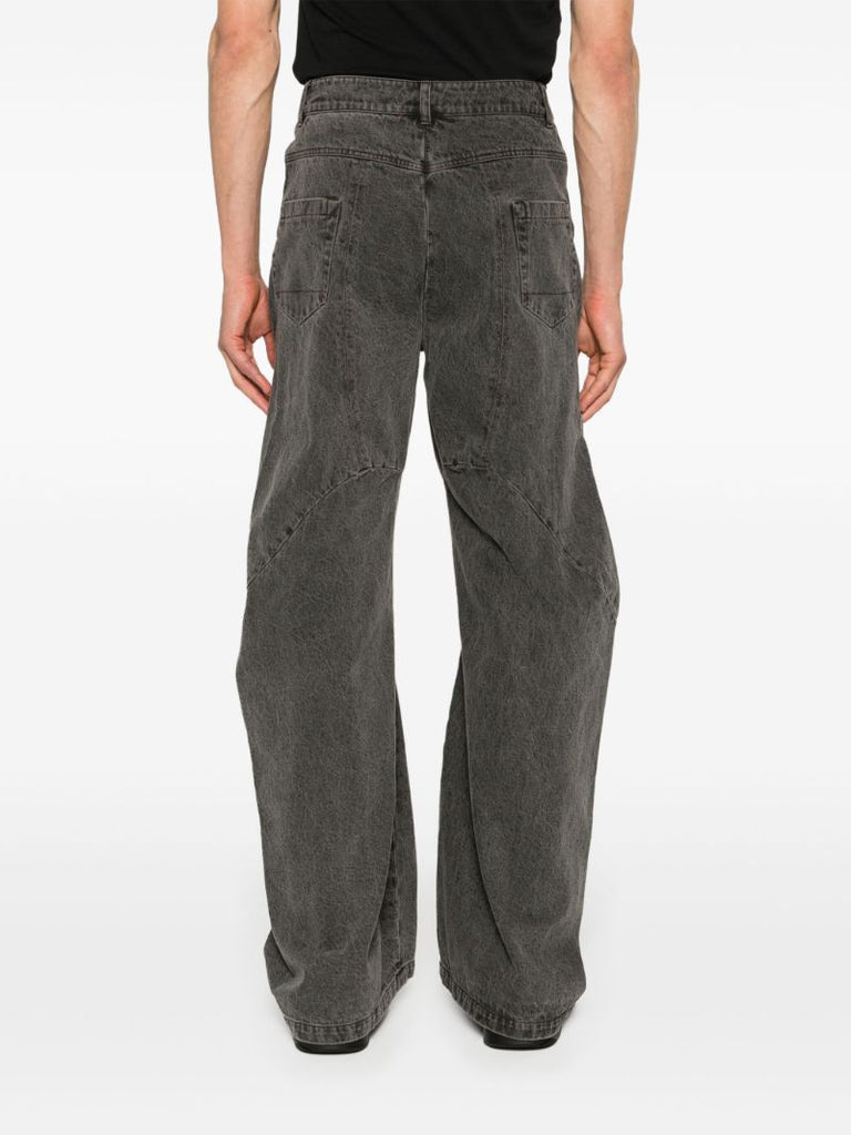Grey David Engineered Flared Jeans