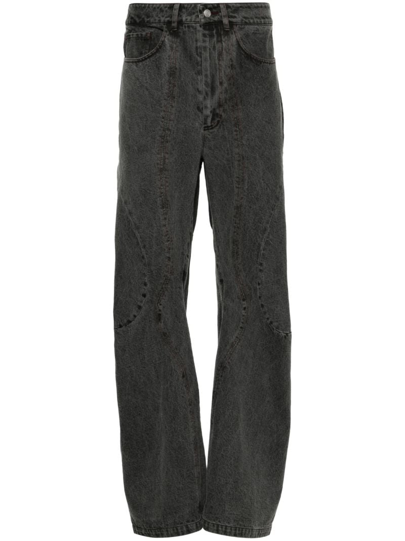 Grey David Engineered Flared Jeans